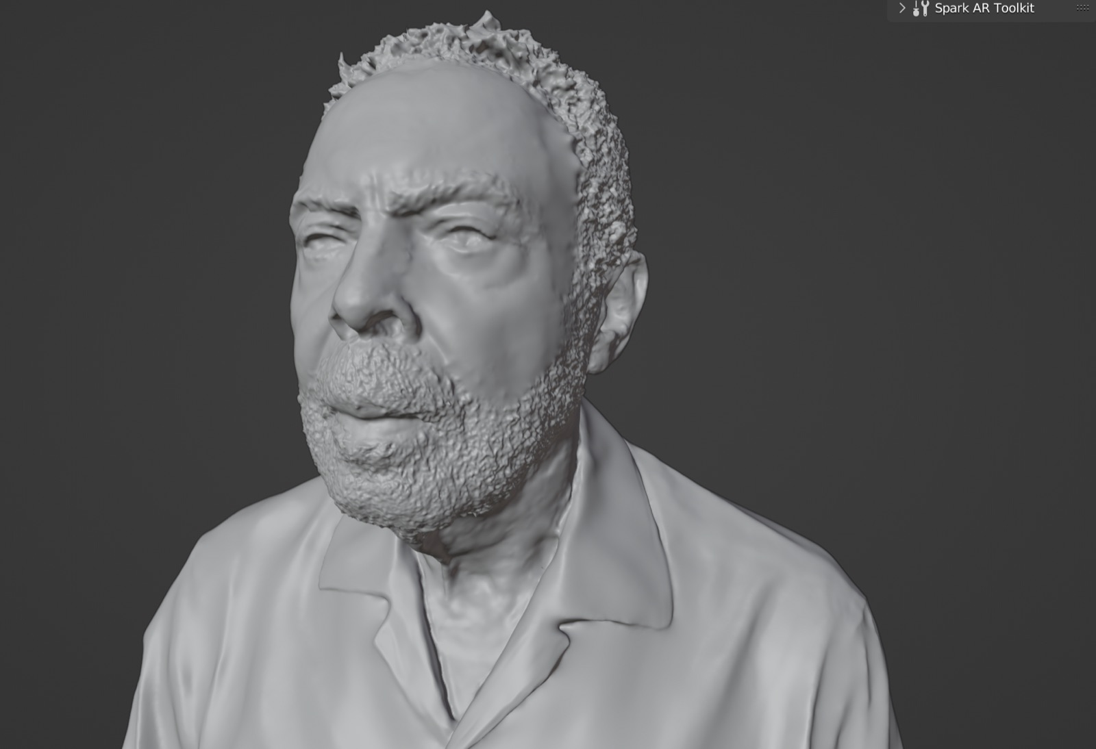 Gilberto Gil capturado em três dimensões — bustos volumétricos em fotogrametria