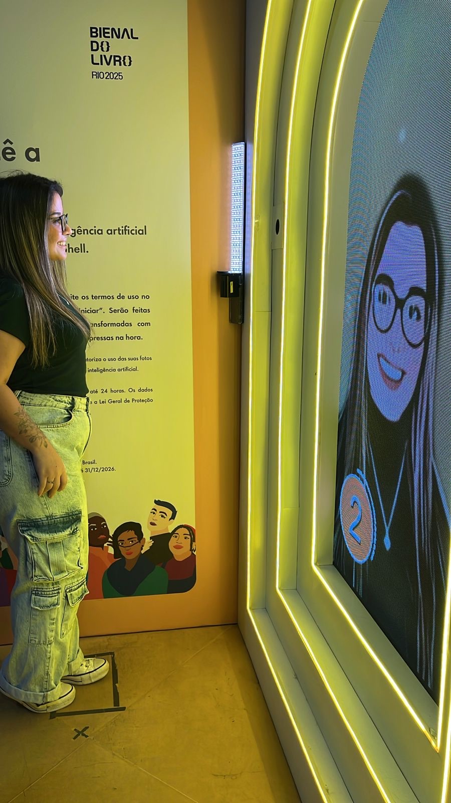 Retrato ilustrado e participação na Bienal do Livro Rio 2025.